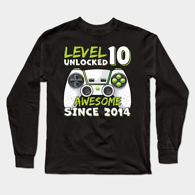 Ten 10th Birthday Decoration Boy 10yr Year Old Birthday Long Sleeve T-Shirt by deptrai0023